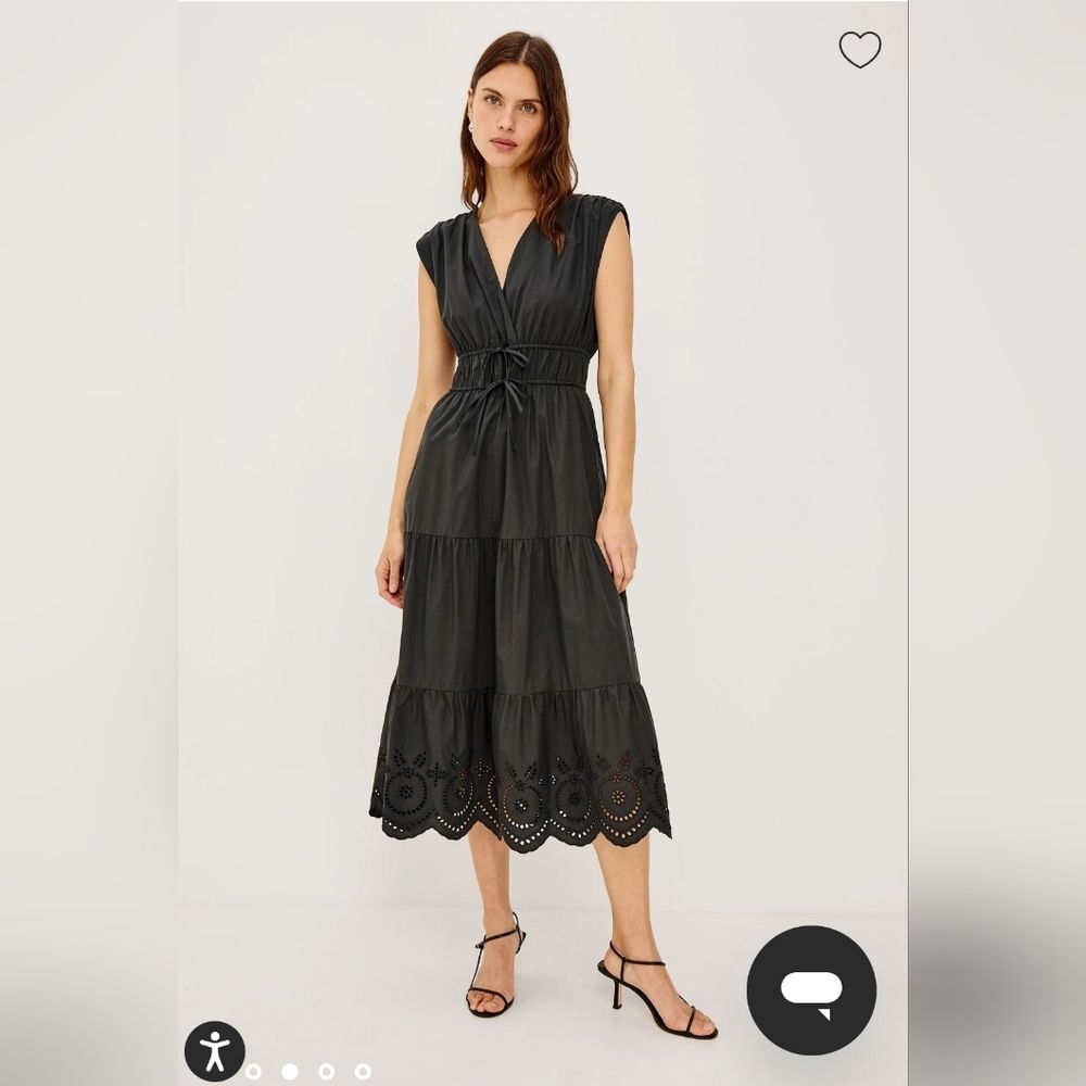 Rails Lucia Dress Black Eyelet Dress sz Large 268$ - Picture 3 of 10